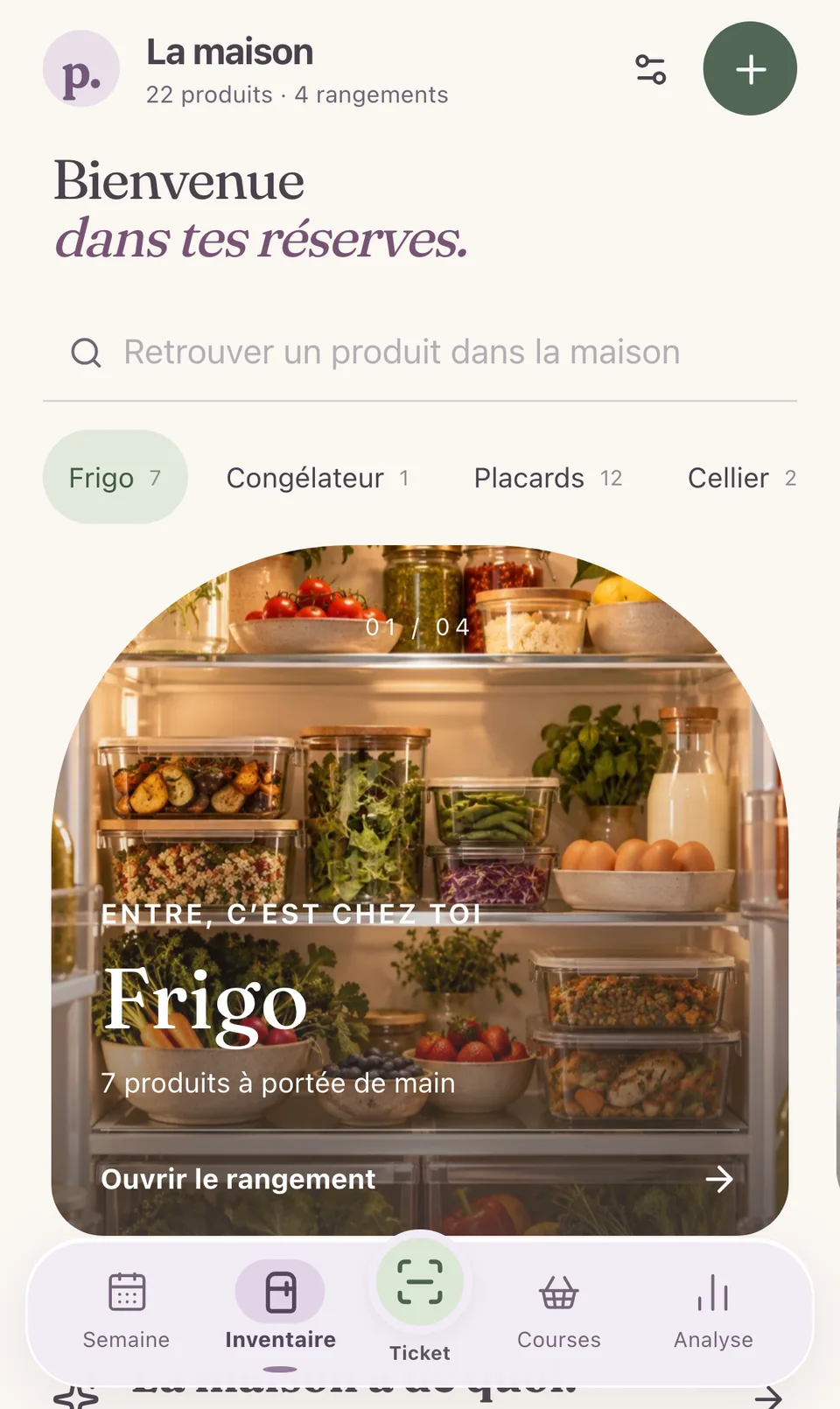 Popote : les rangements de la maison, le frigo au premier plan